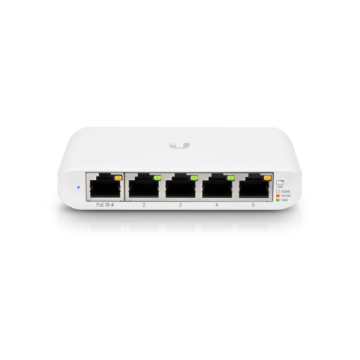 Ubiquiti USW Flex Mini 5 Pack - Managed, UniFi, Layer 2 Gigabit Switch, 5x GbE RJ45 Ports, Powerable Via PoE (802.3af) or USB Type-C 5V 1A, No PSU