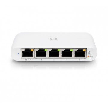 Ubiquiti USW Flex Mini -  Switch Flex Mini- Managed, UniFi, Layer 2 Gigabit Switch, 5x GbE RJ45 Ports, Powerable Via PoE (802.3af) or USB Type-C 5V 1A