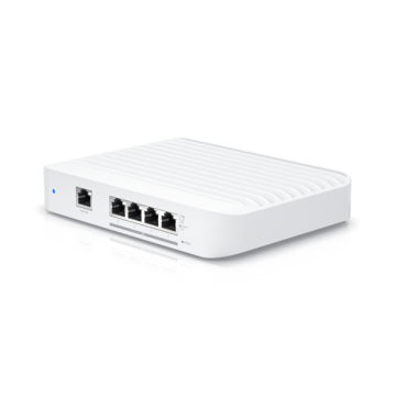 Ubiquiti UniFi Switch Flex XG - Layer 2 switch with (4) 10GbE RJ45 ports and (1) GbE, 802.3at PoE+ RJ45 input.