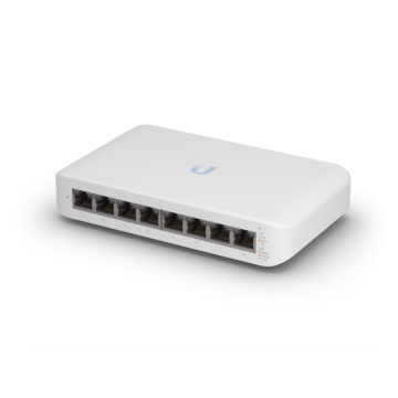 Ubiquiti UniFi Switch Lite 8 PoE, 4x PoE Output Ports, 52W PoE Supply, Fanless, Wall Mount Kit Included