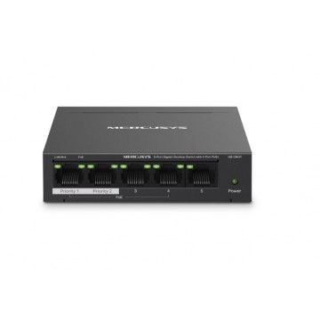 Mercusys MS105GP 5-Port Gigabit Desktop Switch with 4-Port PoE+