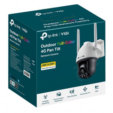 TP-Link VIGI 4MP C540-4G(4mm) Outdoor Full-Color 4G Pan Tilt Network Camera, 4mm Lens, 4G Mobile Networking, Automatic Tracking, 360° Monitoring: