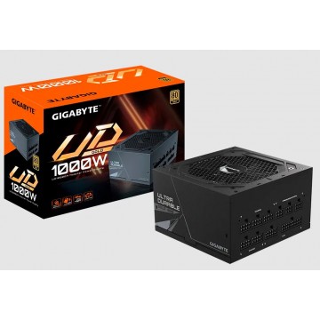 Gigabyte UD1000GM 1000W ATX PSU Power Supply  80+ Gold >90% 120mm Fan Black Flat Cables Single +12V Rail Japanese  >100K Hrs