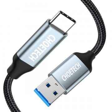 Choetech AC0007 USB3.0 to USB-C 5V/3A 60W Braided Cable 1M