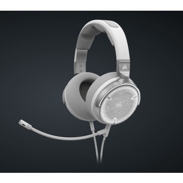 Corsair Virtuoso Pro White Natural Transparent Sound. Ultra Comfort, Open Back, Nvidia Broadcast, Uni-directional Microphone, 3.5mm. Headset,Headphone