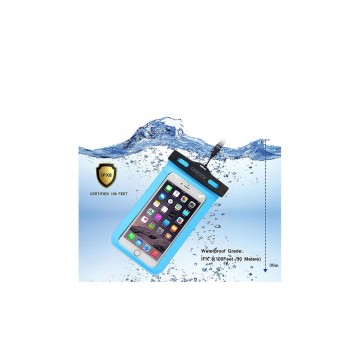 Choetech WPC007 Universal WaterProof Cell Phone Pouch bag, up to 8" (Blue)
